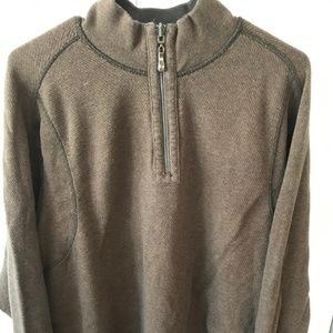 Tommy Bahama Reversible 1/4 Zip Sweater - Brown